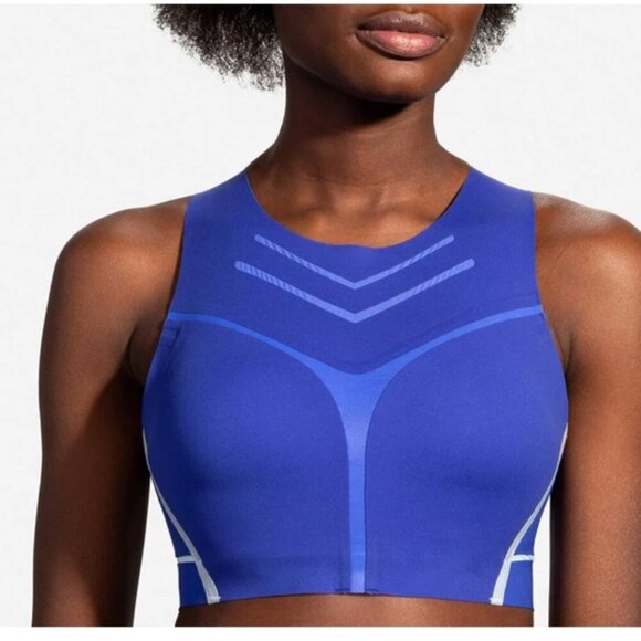 NWT Brooks Women's Dare High-Neck Bra Dark Lapis/Glacier Size‎ SMALL #300639426